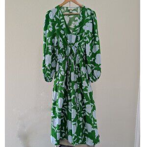 Kate Spade X Target Classic Rose Linen Long Sleeve Maxi Dress